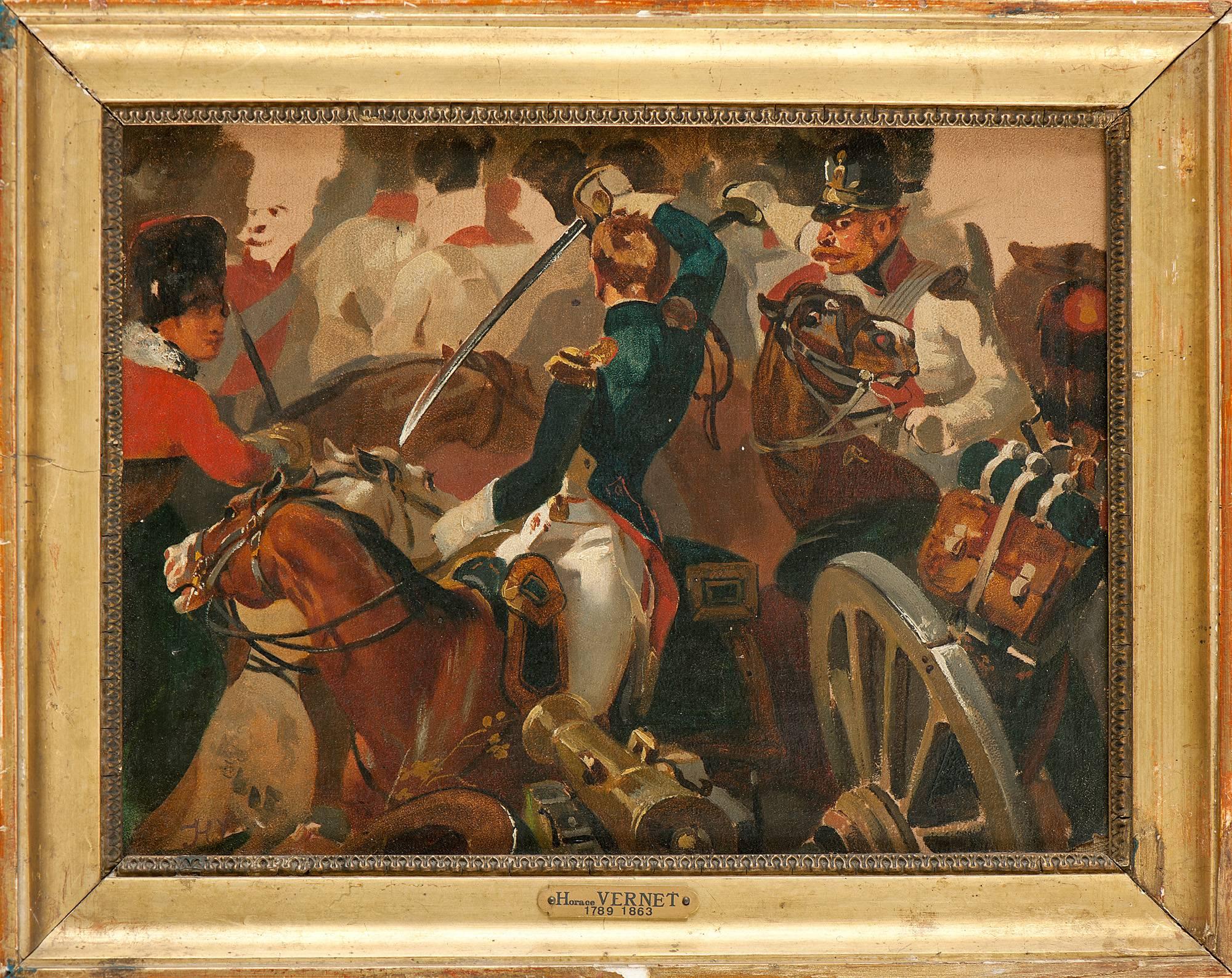 Sketch of the Battle of Hanau - Art by Émile Jean-Horace Vernet 