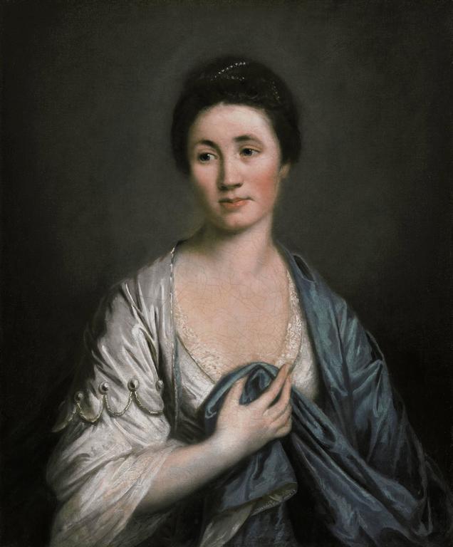 Francis Cotes Portrait Painting - Portrait of Martha Seymer as Modesty