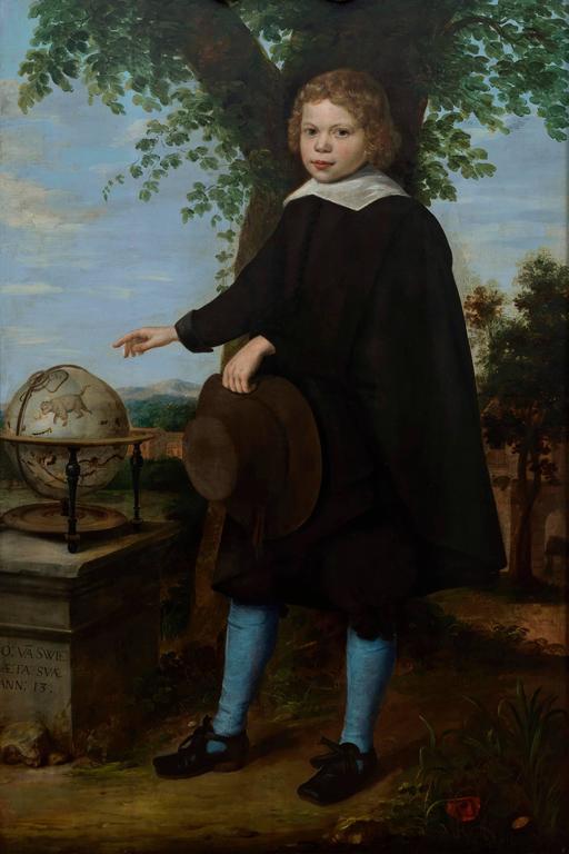 Unknown Portrait Painting - Full-length portrait of Jan Van Swieten standing in a landscape