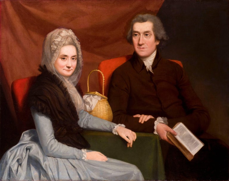 Gilbert Stuart Portrait Painting - Portrait of a Gentleman and lady at a table