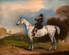 Lord Bentinck auf seinem grauen Jagdpferd