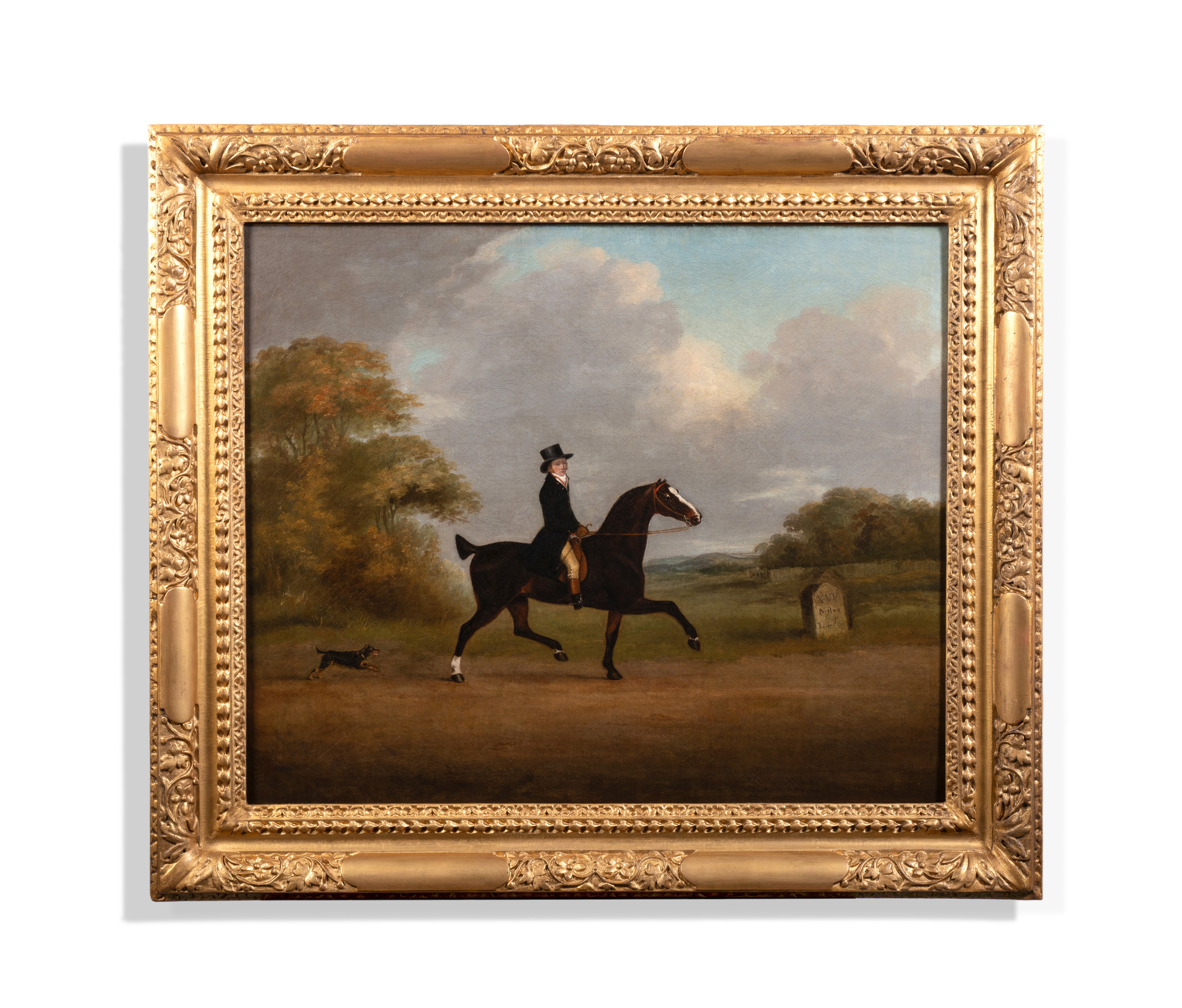 A gentleman on horseback, 16 miles to London