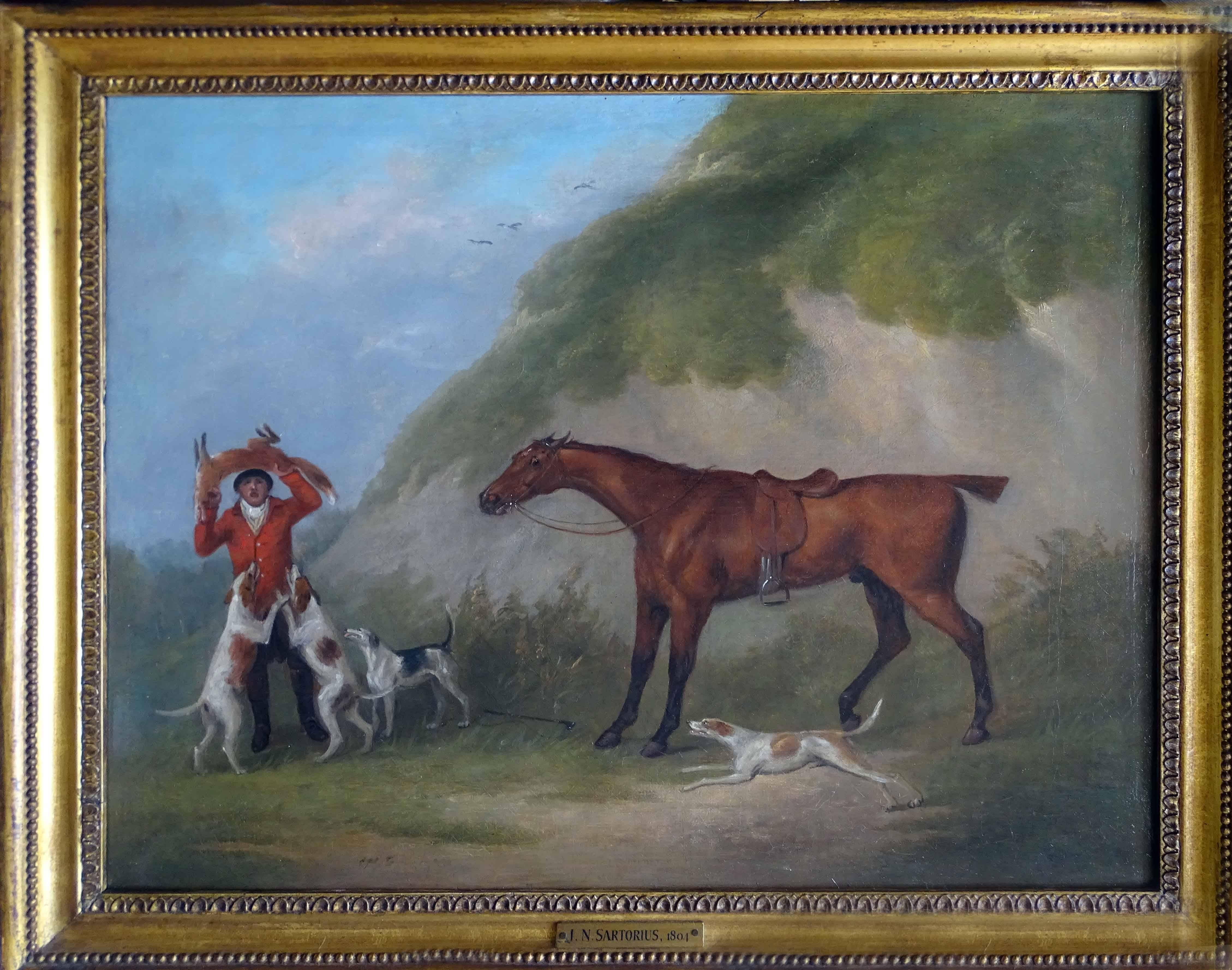 A set of four hunting scenes - Gray Animal Painting by John Nott Sartorius SNR