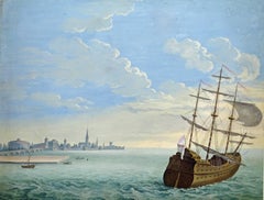 A Marine scene painting off the coast
