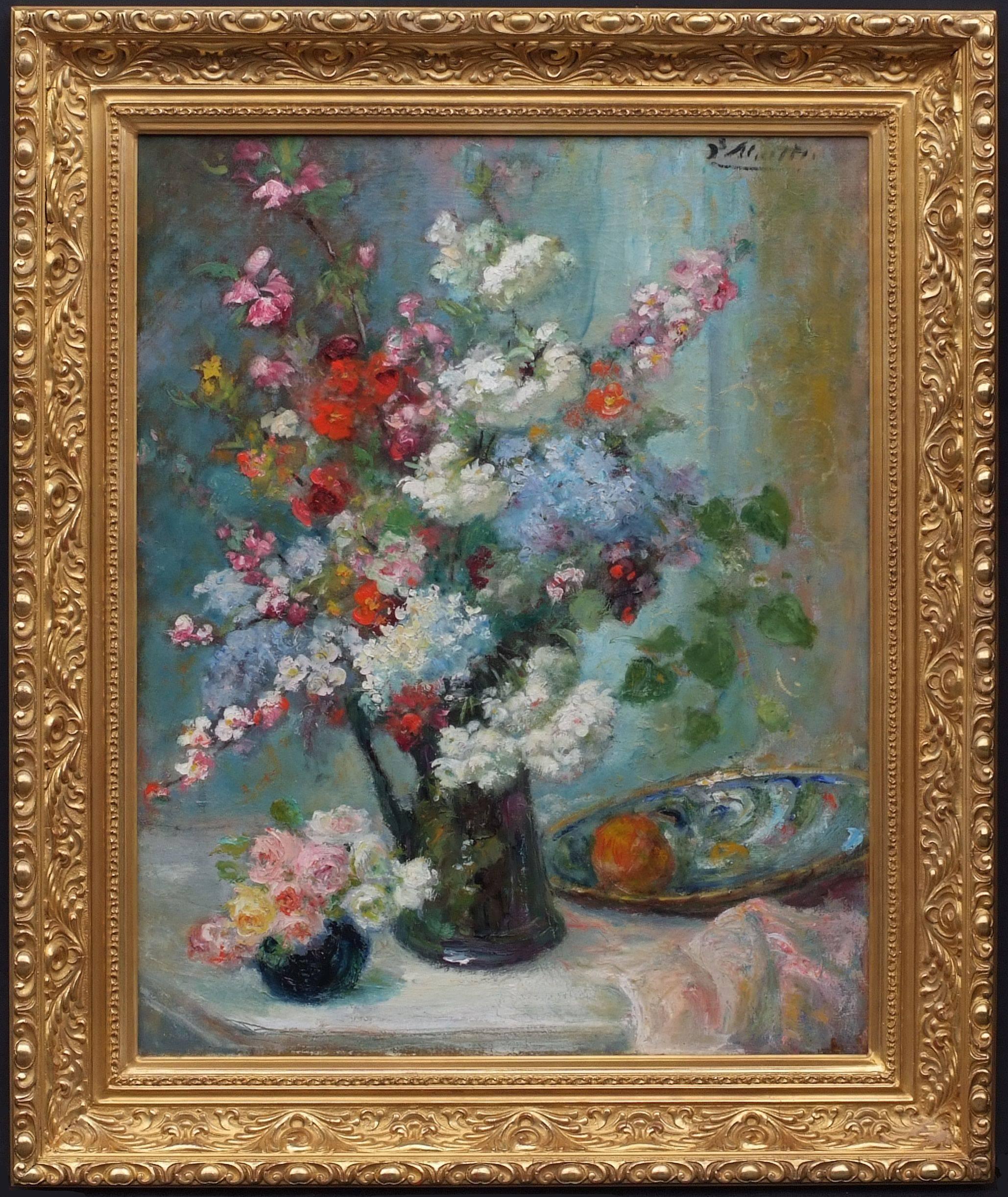 MARTIN Jacques Still-Life Painting - Painting French Impressionist Flowers Still Life