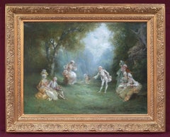 Oil Painting Genre Scene 18th Century  