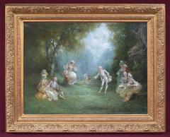 Oil Painting Genre Scene 18th Century
