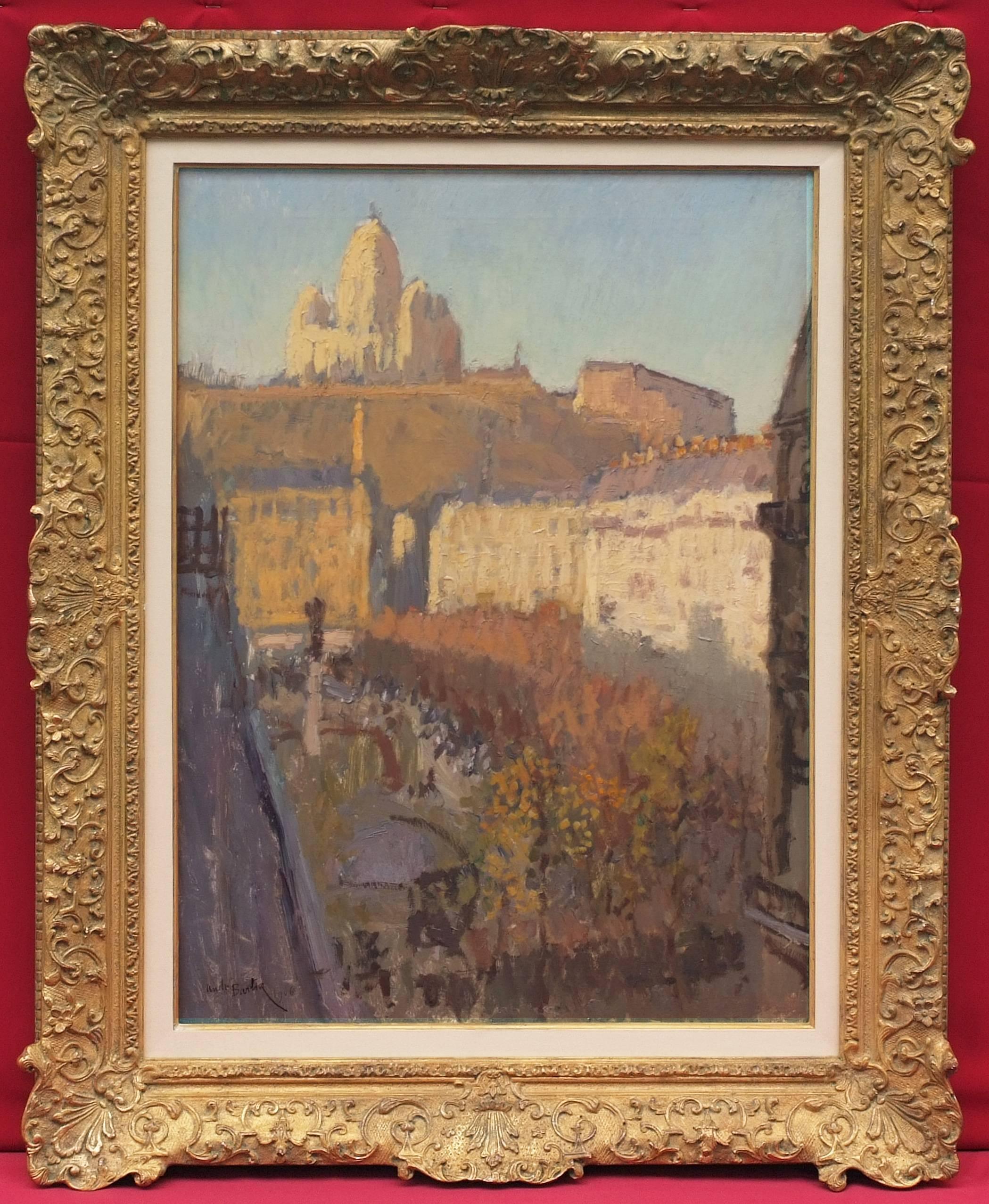 André Georges Barbier Landscape Painting - Painting Post Impressionist Paris Montmartre 