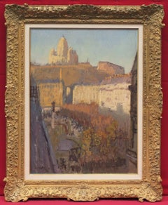 Antique Painting Post Impressionist Paris Montmartre 