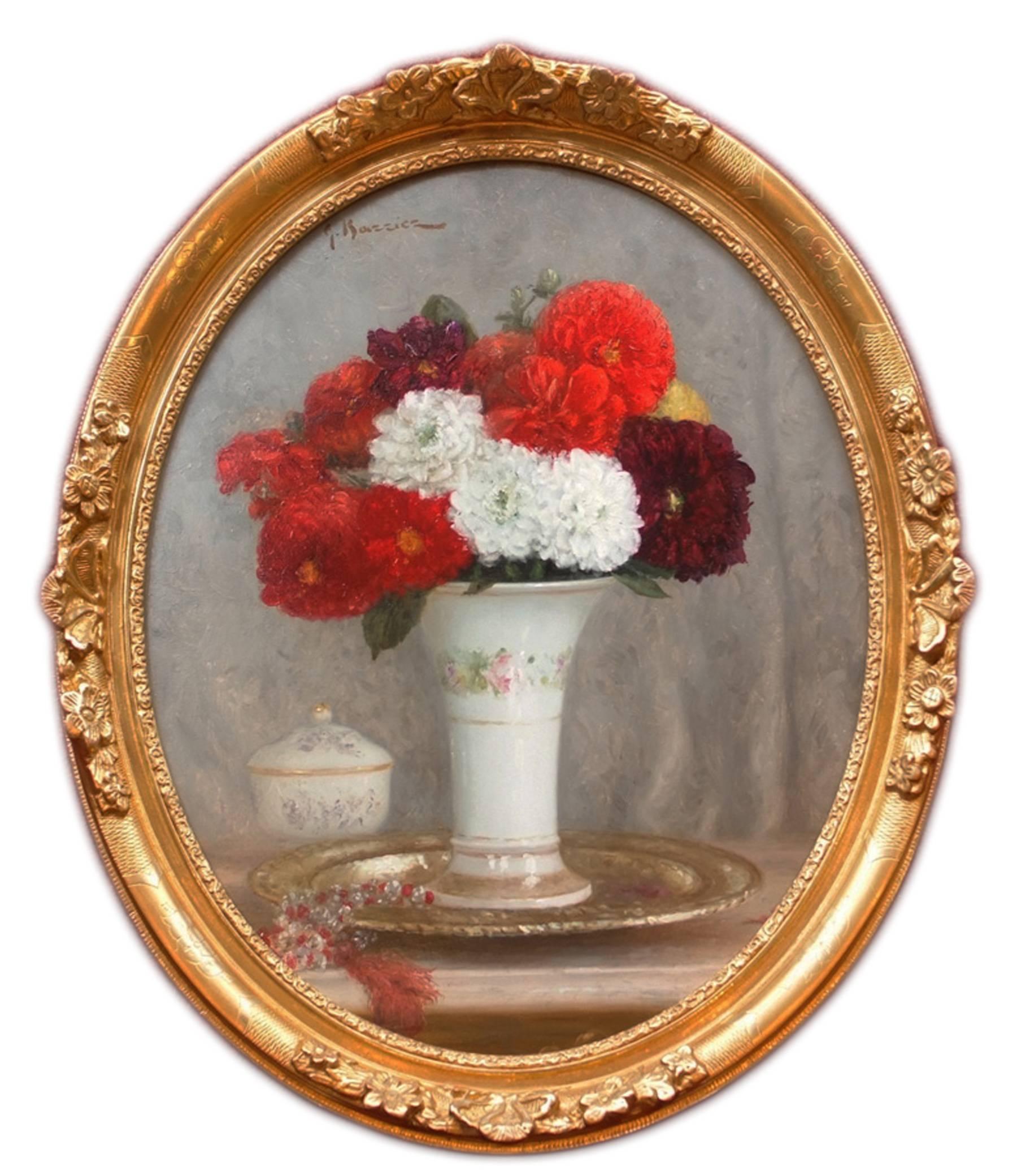 BARRIER Gustave - Peinture - Bunch of Flowers