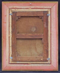 Painting 19th century - Portrait of a Dog in interior