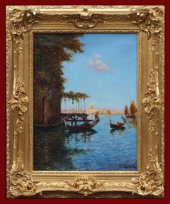 Antique Charles COUSIN (1807-1887) - Painting 19th Century Venice