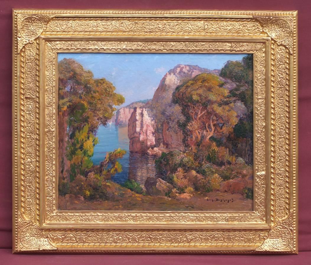 Deshayes Eugène François Landscape Painting - Eugene DESHAYES (1868-1939) - Landscape from Algerian Coast