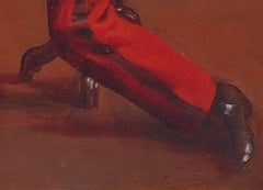 Jules TOULOT (1863-nc) Pittura del XIX secolo con interno di uniforme da soldato