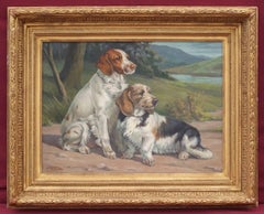 Jacques CARTIER - Peinture - Pointers Hunting Dogs