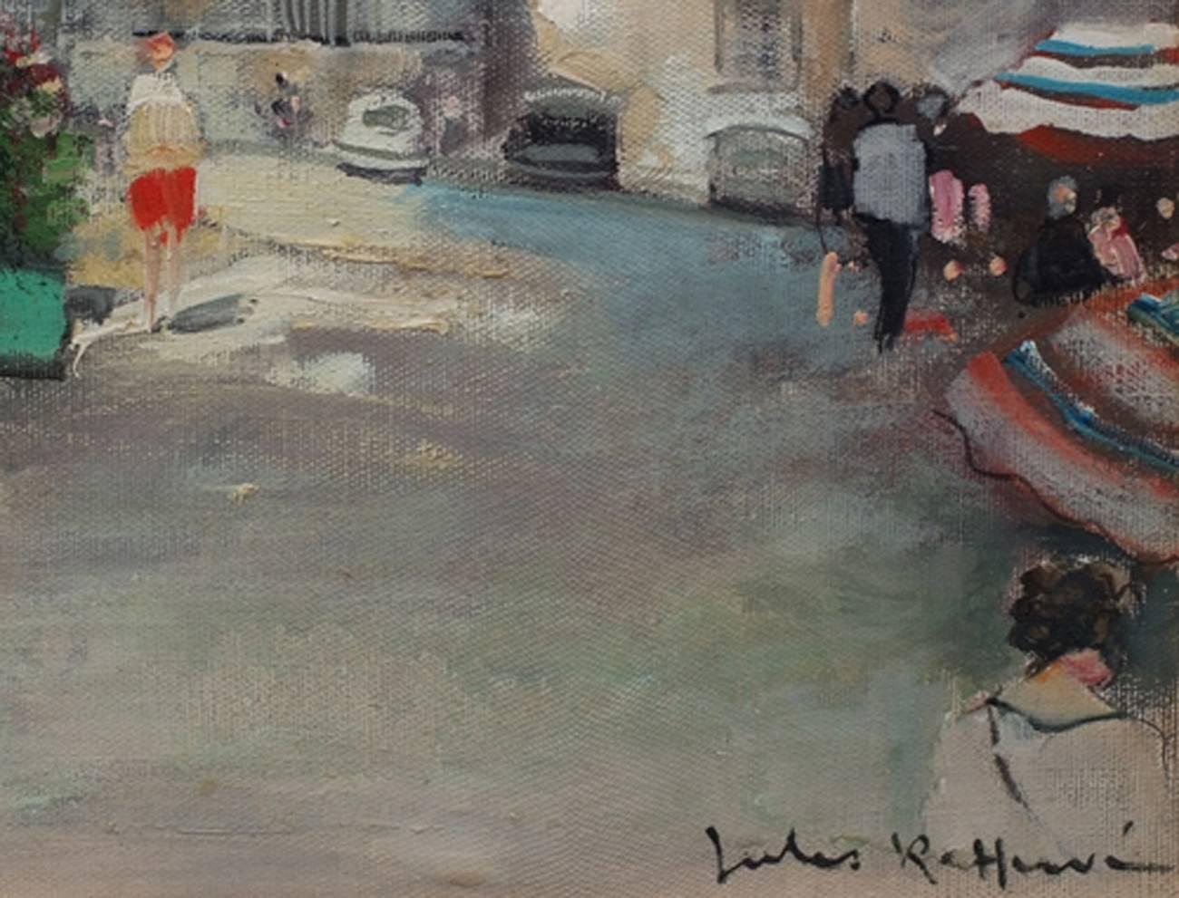 Peinture post-impressionniste du 20ème siècle Paris Montmartre - Marron Portrait Painting par Jules René Hervé