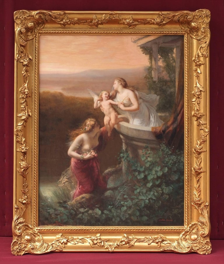 Henri-Pierre Picou Landscape Painting - Painting 19th Century Academic Antiquity and Symbolist Subject