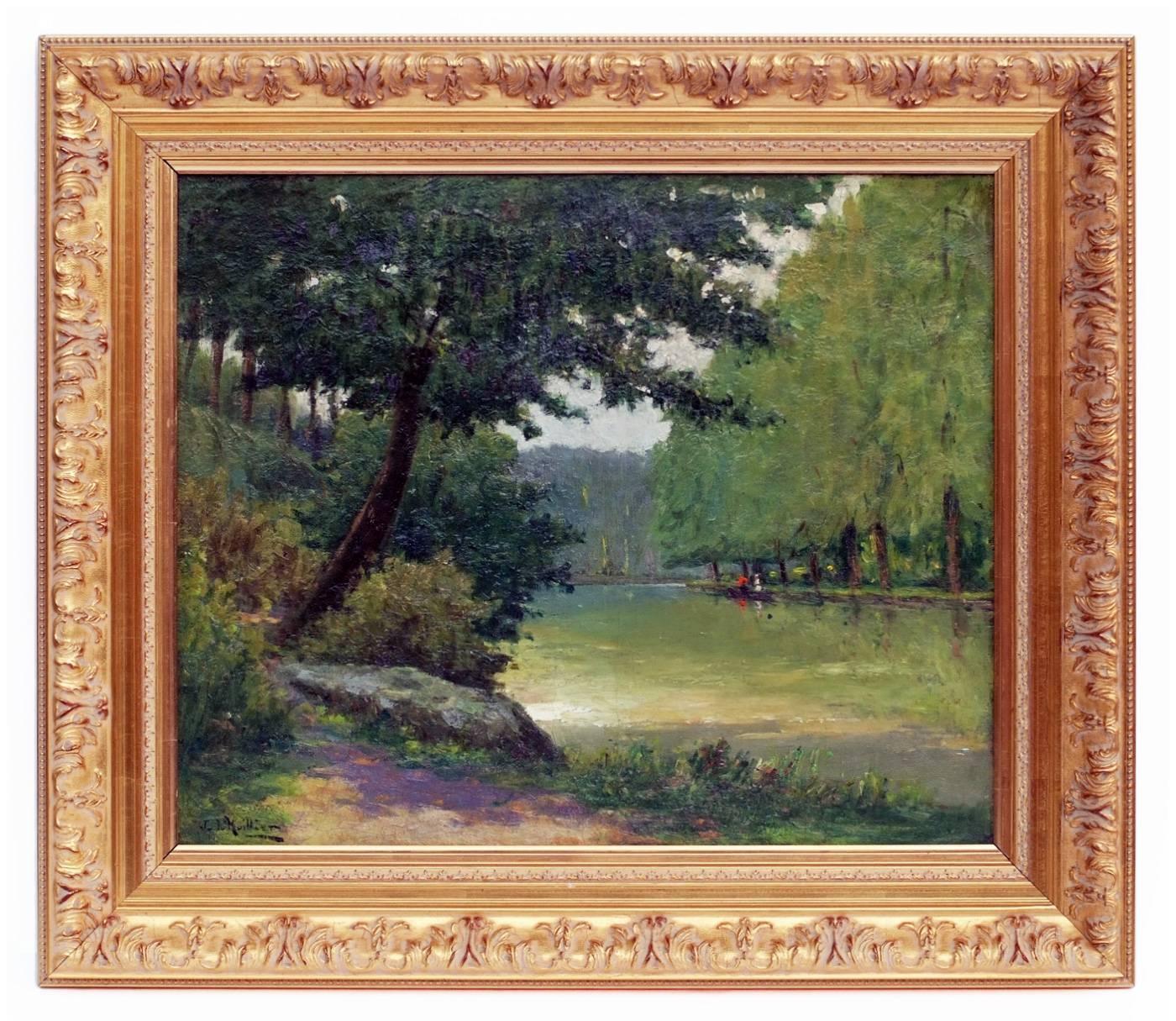 Figurative Painting Jacques L'Huillier - Peinture - Paysage postimpressionniste français du 19ème siècle - Paysage