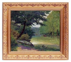 Painting 19th Century Landscape French Countryside Postimpressionist