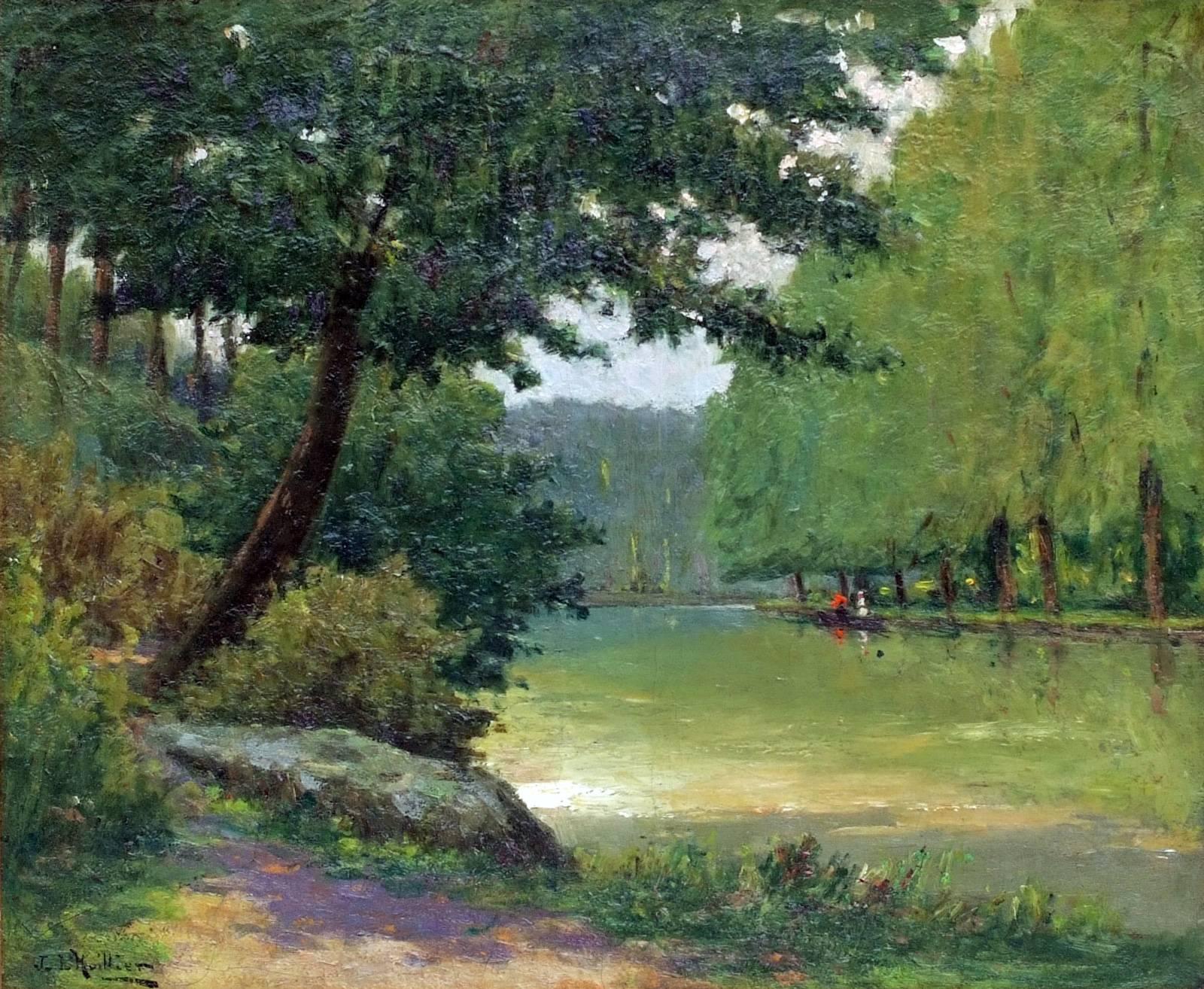 Peinture - Paysage postimpressionniste français du 19ème siècle - Paysage - Post-impressionnisme Painting par Jacques L'Huillier