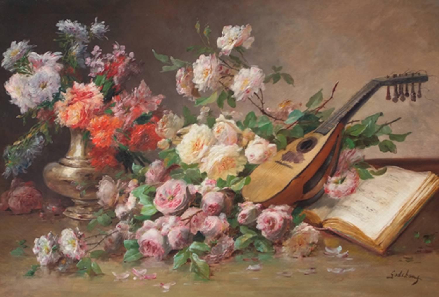 Pinturas Siglo XIX Flores Naturaleza muerta en venta 4