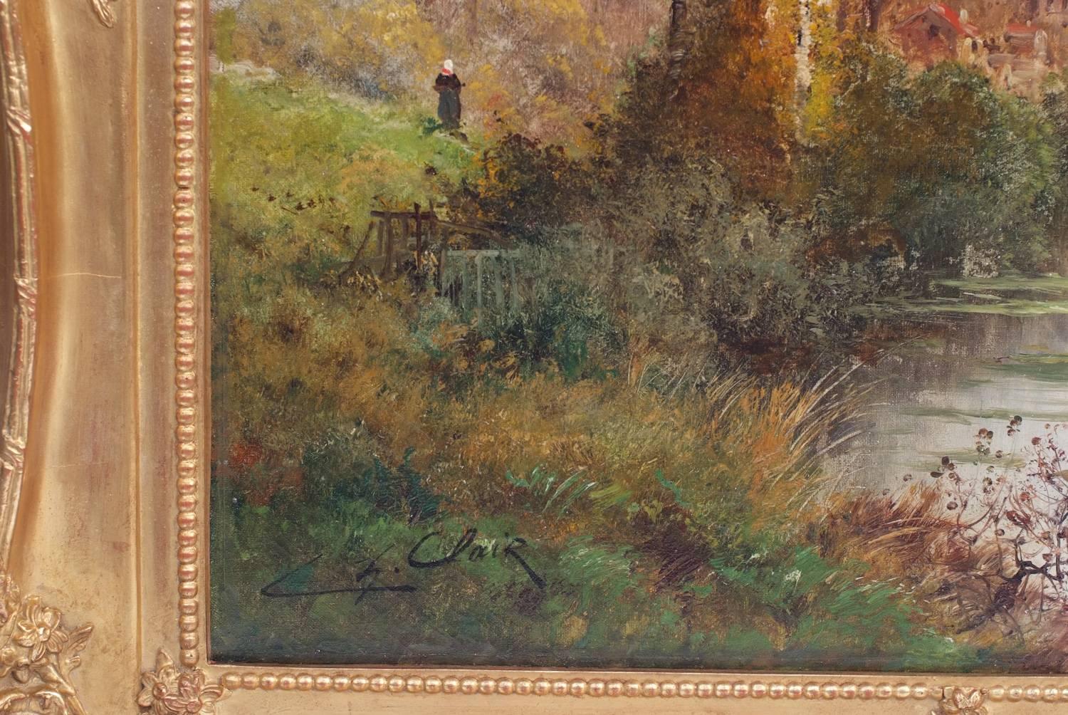 Painting 19th Century Landscape French Countryside Barbizon School 2