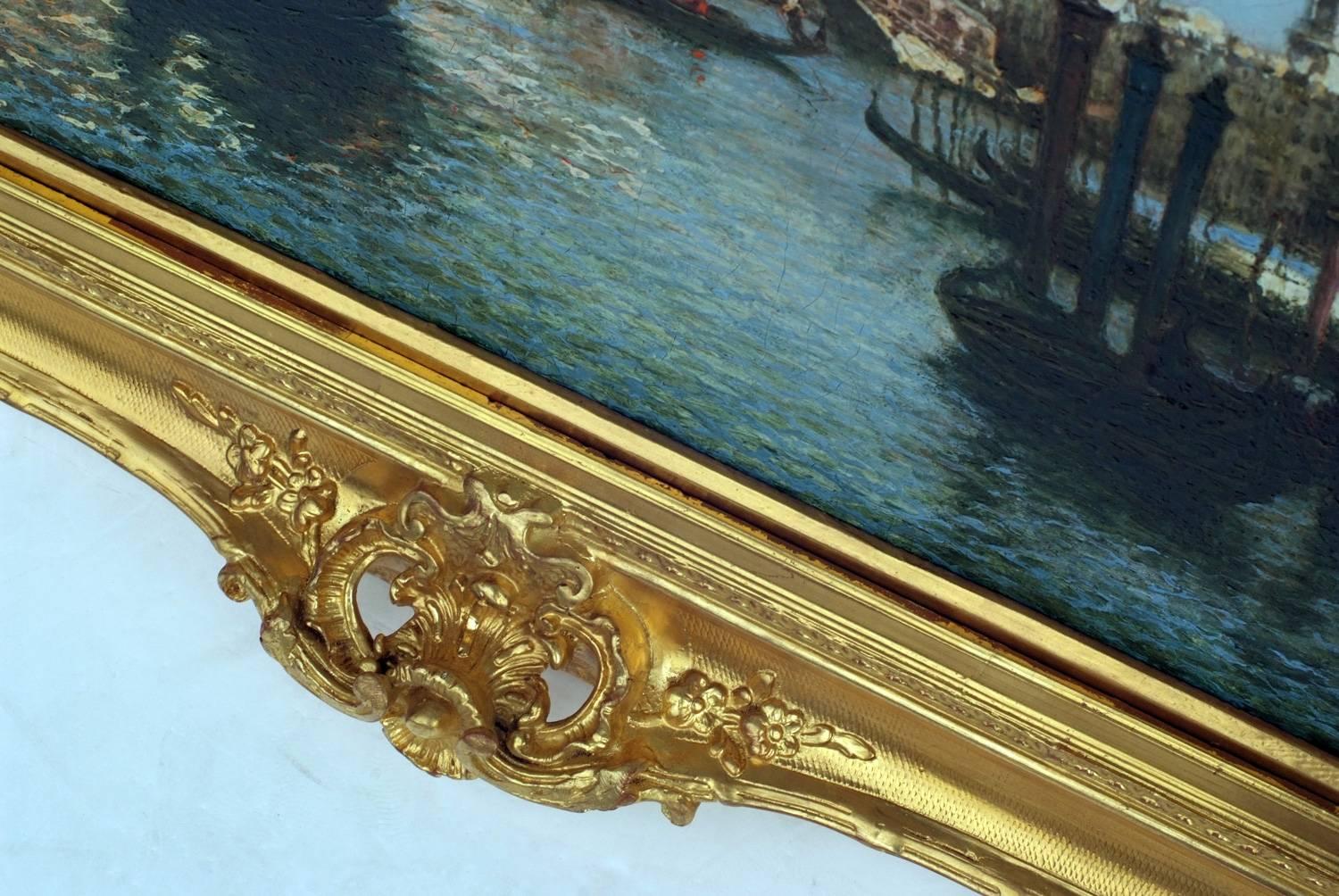 Peinture Début 20ème siècle Venise Marine - Painting de Gaston Hippolyte Ambroise Boucart