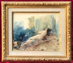 Two Watercolor Female Nudes