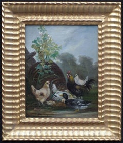 Chickens in the Farmyard in pair