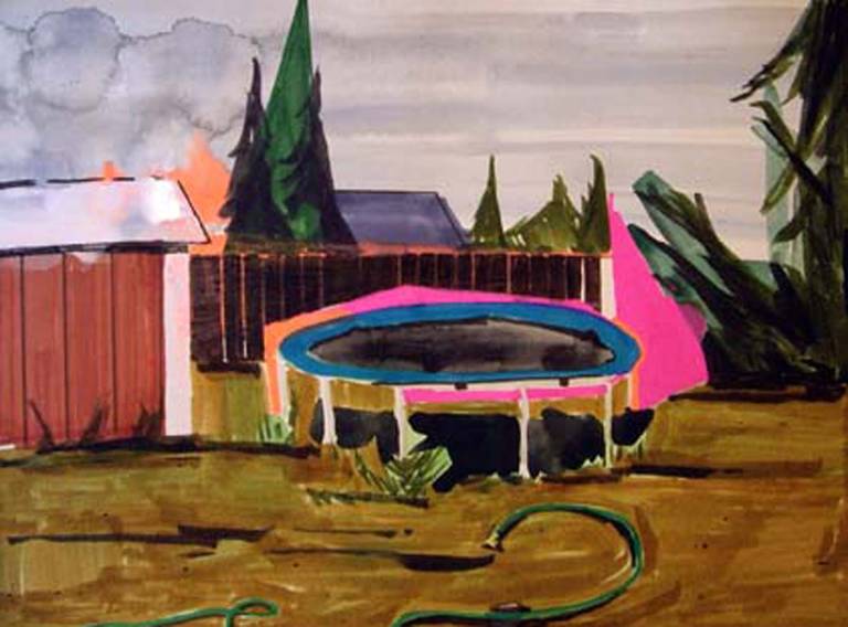 Kim Dorland Landscape Art - Untitled (swimming pool)