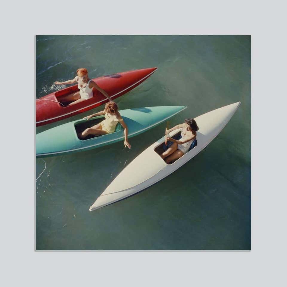 Slim Aarons - 'Lake Tahoe Canoes' (Chromaluxe Aluminium Print) For Sale ...