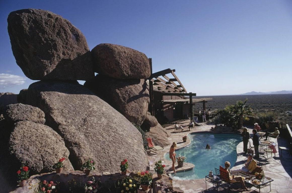 'Pool At Bouldereign' Arizona (Chromaluxe Aluminium Print) - Photograph by Slim Aarons