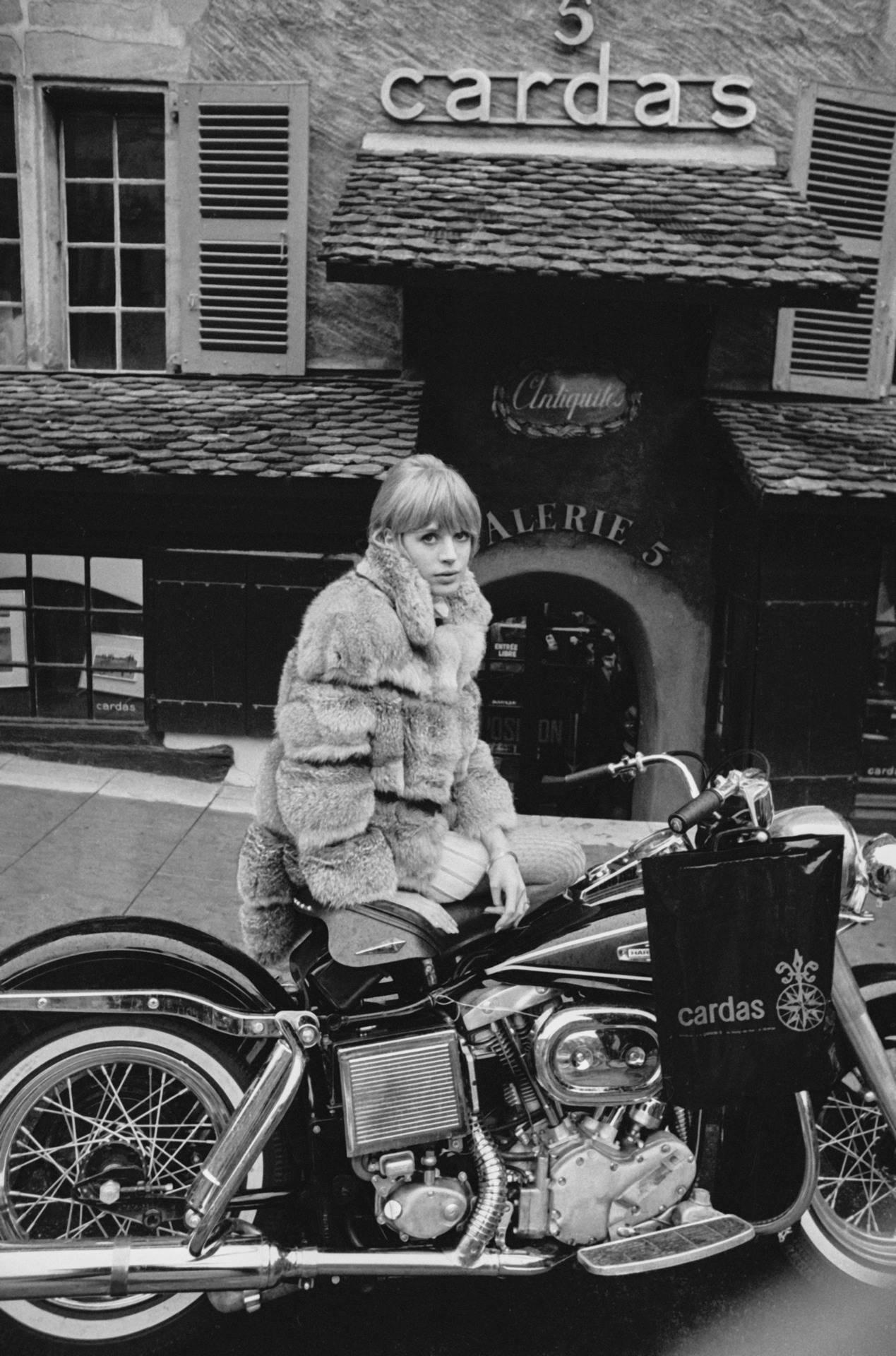 Jean-Pierre Bonnotte Portrait Photograph - 'Girl On A Motorcycle' Marianne Faithfull