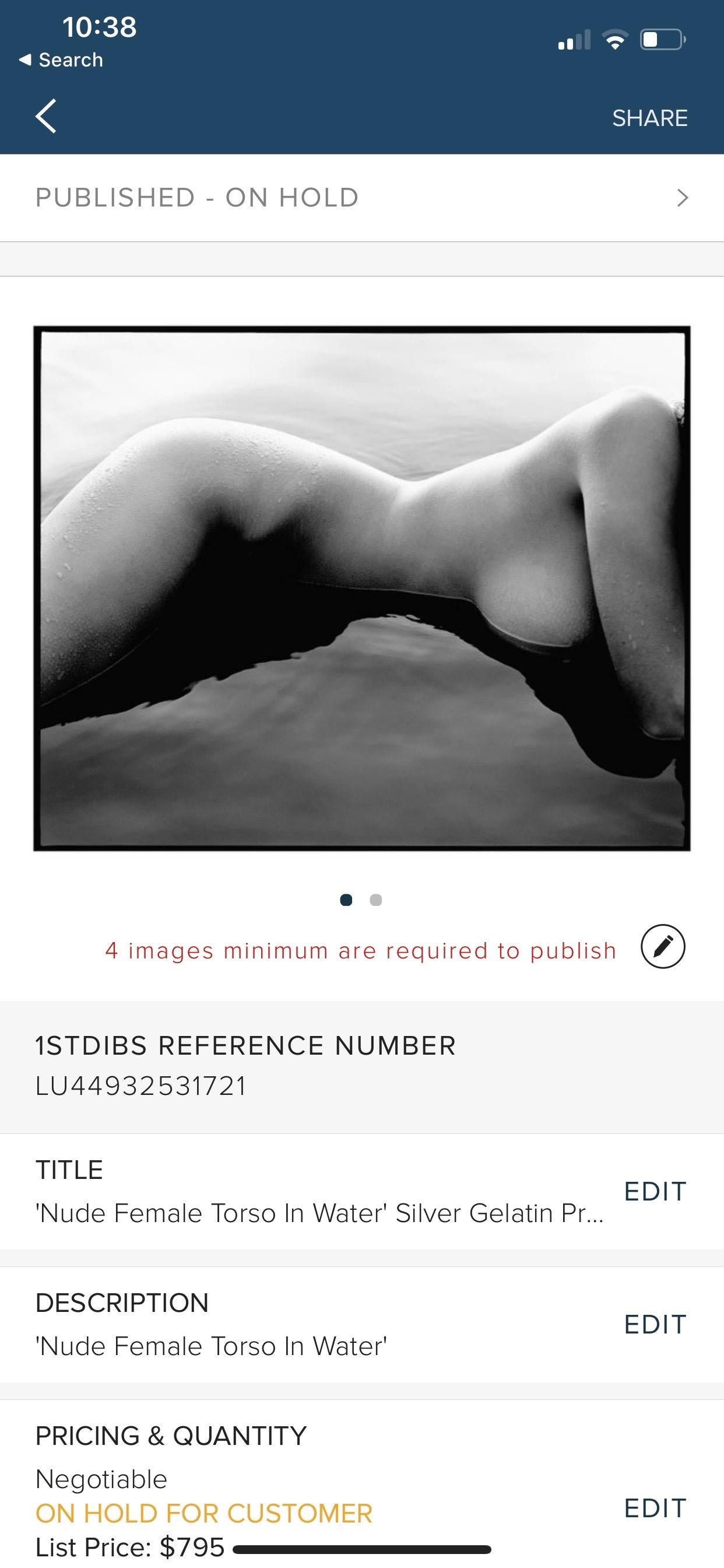 'Nude Female Torso In Water' 
by Kennet Havgaard

Exquisite, very large 40x30" inches / 101 x 76 cm Silver Gelatin resin Print.

Certificate of authenticity provided.
Stamped.

Free shipping.

(This image by Kennet Havgaard / Getty Images)
