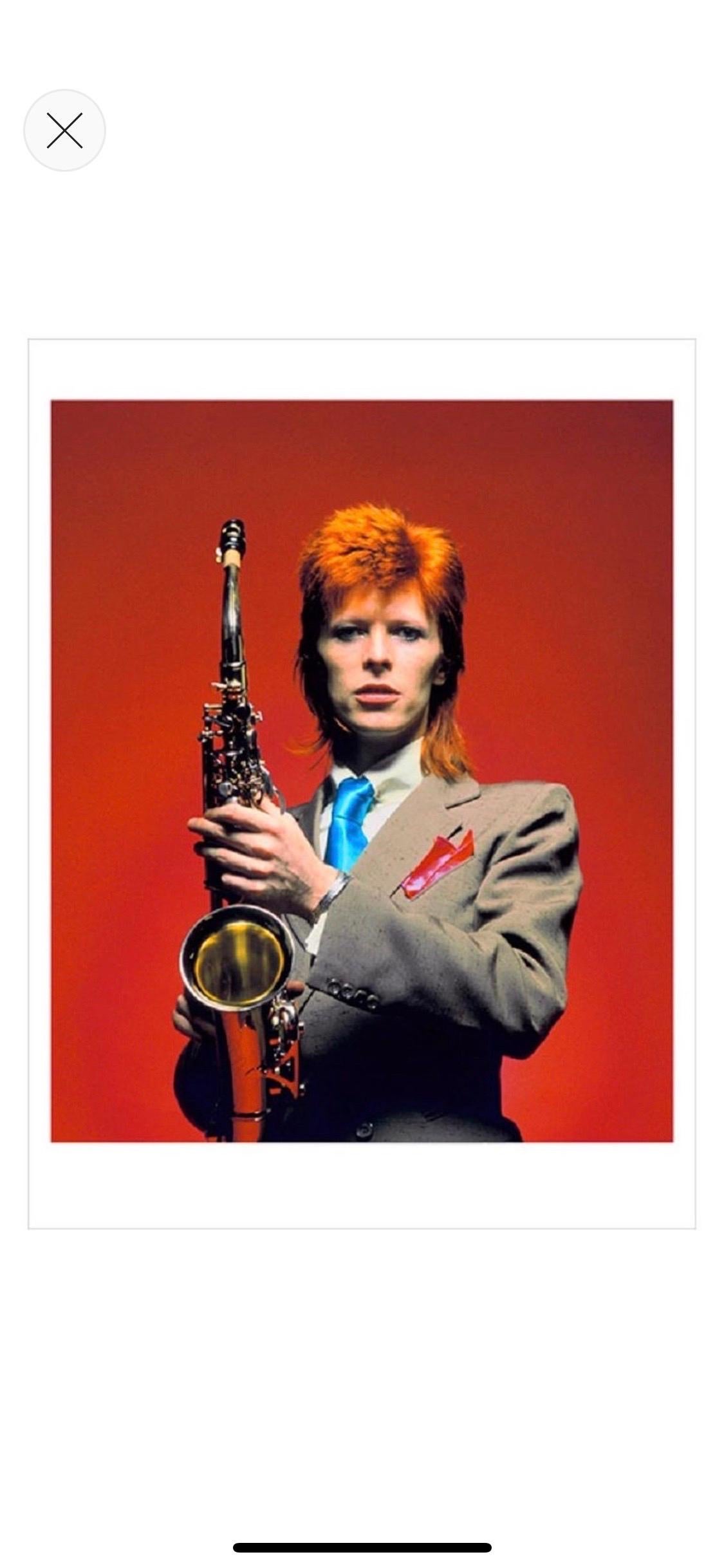 Bowie And Sax - Limited Edition Mick Rock Estate Print  For Sale 1