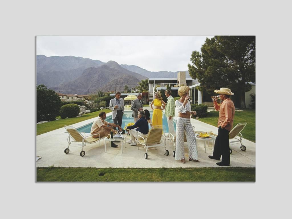 Slim Aarons Color Photograph - 'Desert House Party' ( Aluminium Dibond mounted C Print sealed with Perspex )