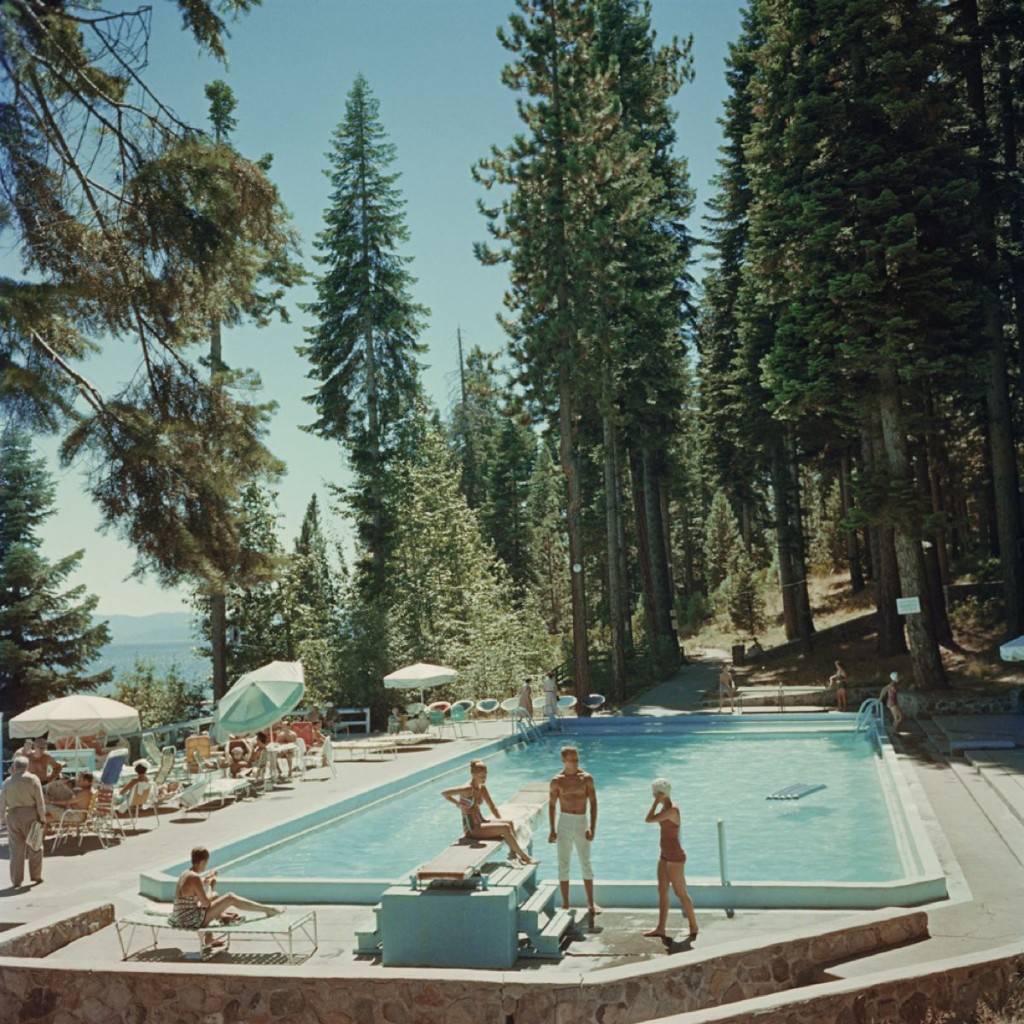 'Pool At Lake Tahoe' (Chromaluxe Aluminium Print) - Photograph by Slim Aarons