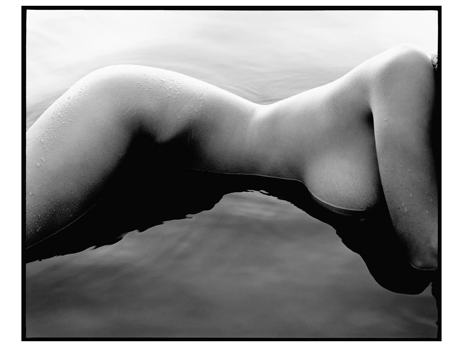 Kennet Havgaard Black and White Photograph - 'Nude Female Torso In Water' Silver Gelatin Print