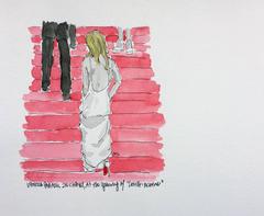 Vanessa Paradis in Cannes, 2016 (one of a kind fashion painting)