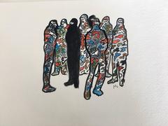 Moncler Gamme Blue Fall,  2016 (one of a kind fashion painting)