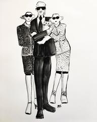 Karl Lagerfeld (one of a kind fashion painting)