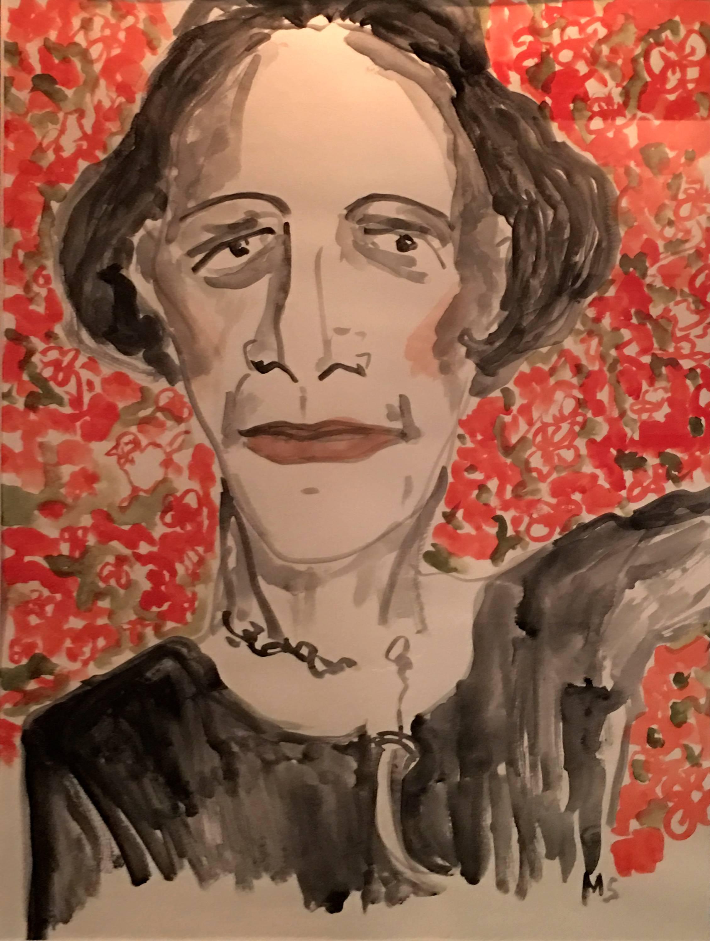 Manuel Santelices Figurative Art - Diana Vreeland (one of a kind fashion painting)