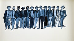 Armani Blue collection (one of a kind fashion painting)