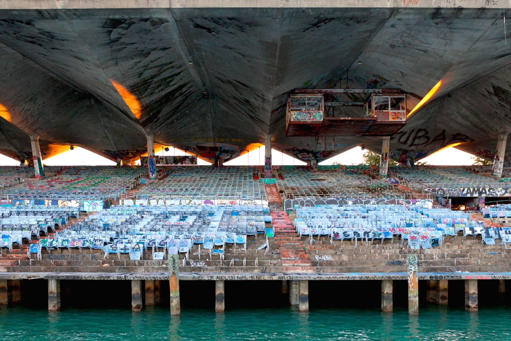 Marine Stadium. Areal Landscape limited edition color photograph