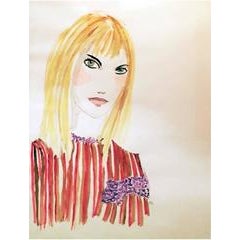 Jane Birkin (one of a kind watercolor of culture icon) 9