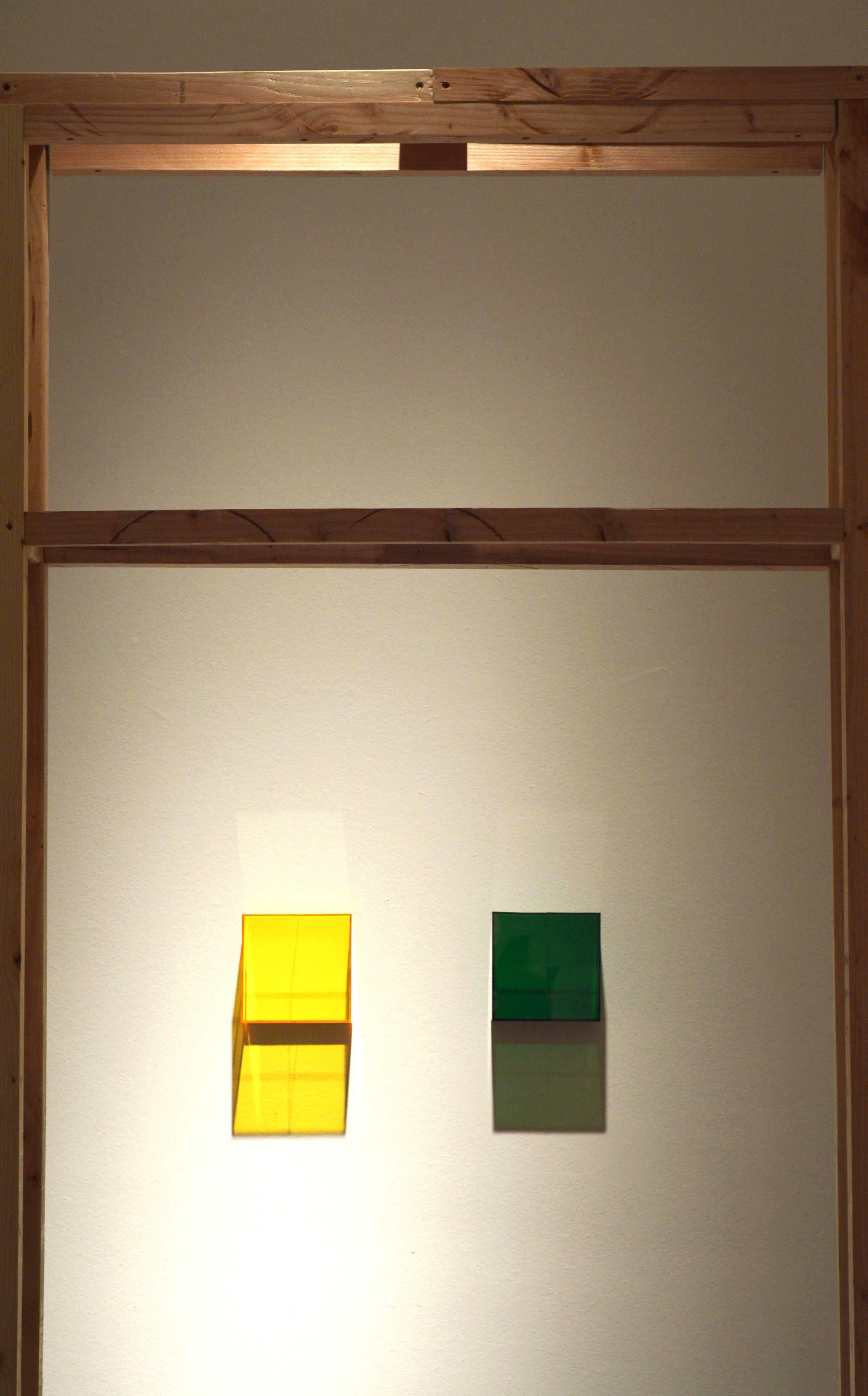 G-Green, T-Yellow, C-Red and A-Blue - Beige Abstract Sculpture by Alejandro Valencia