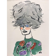 Miu Miu Furry Hat, one of a kind fashion illustration 6
