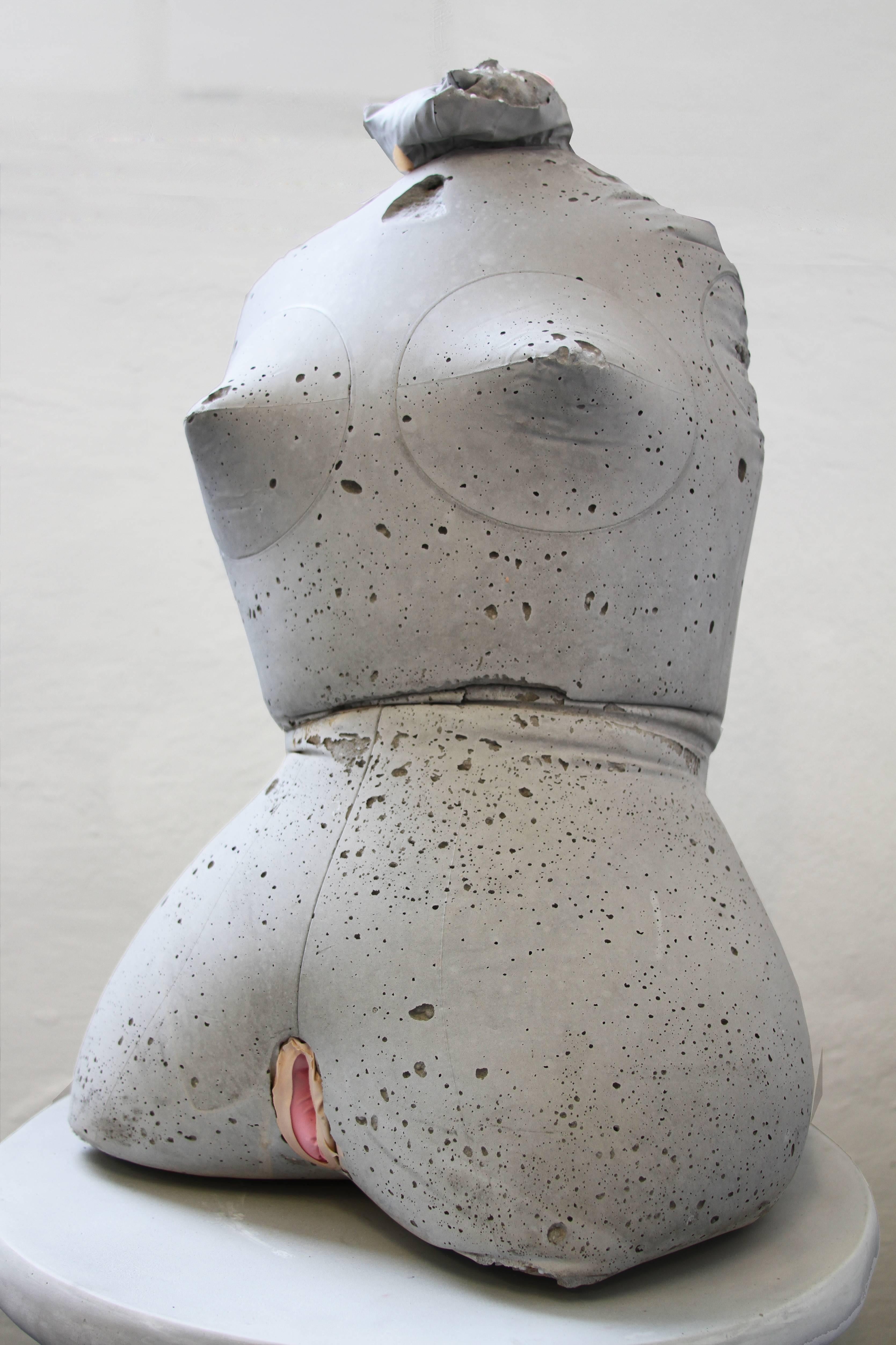 Bernadette Despujols Figurative Sculpture - Inflatable Love Doll #8 Concrete Sculpture 