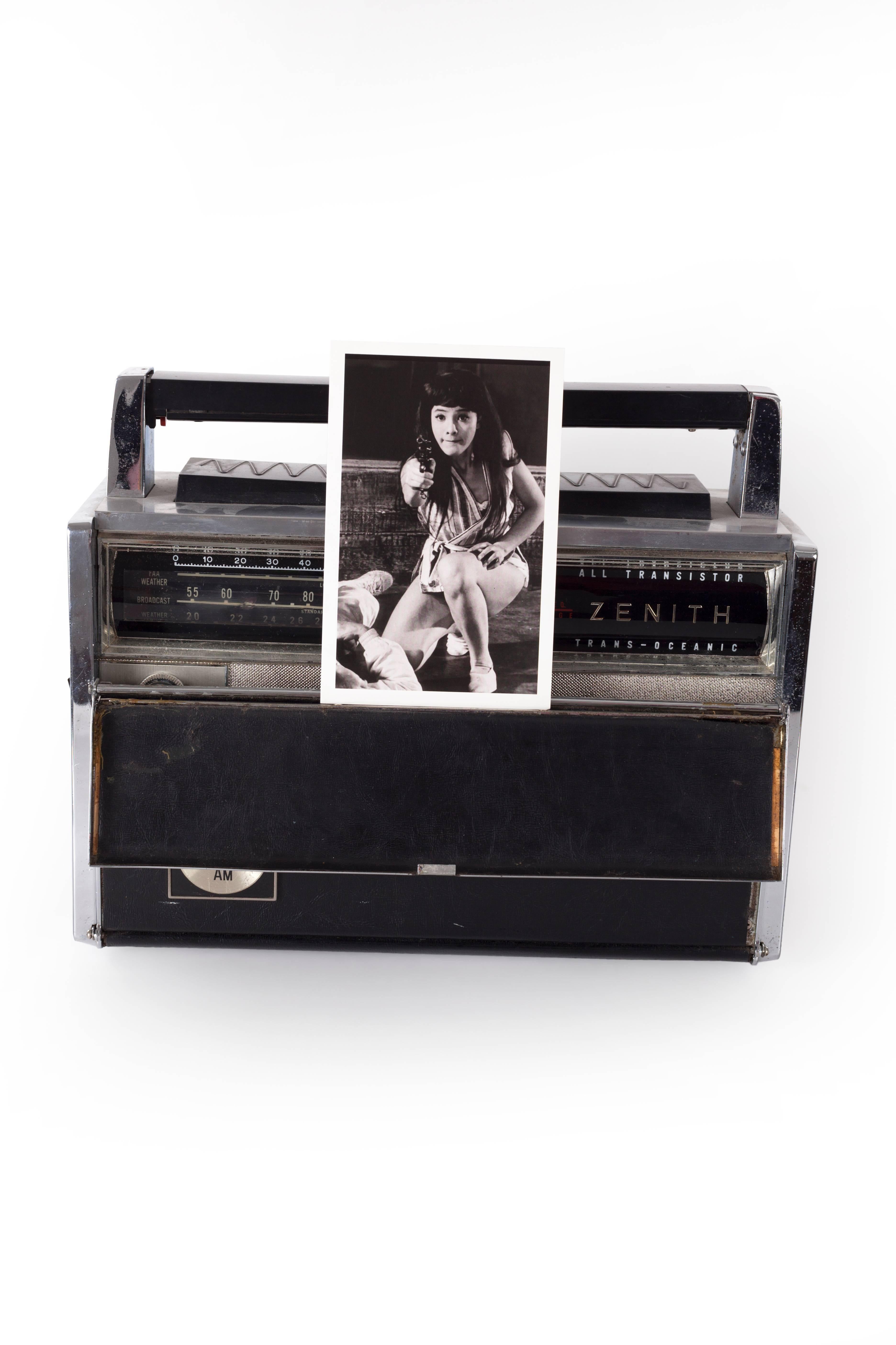 Paloma Castello Black and White Photograph - Radio Woman, The Castelloland Series. Digital Collage Color Photograph