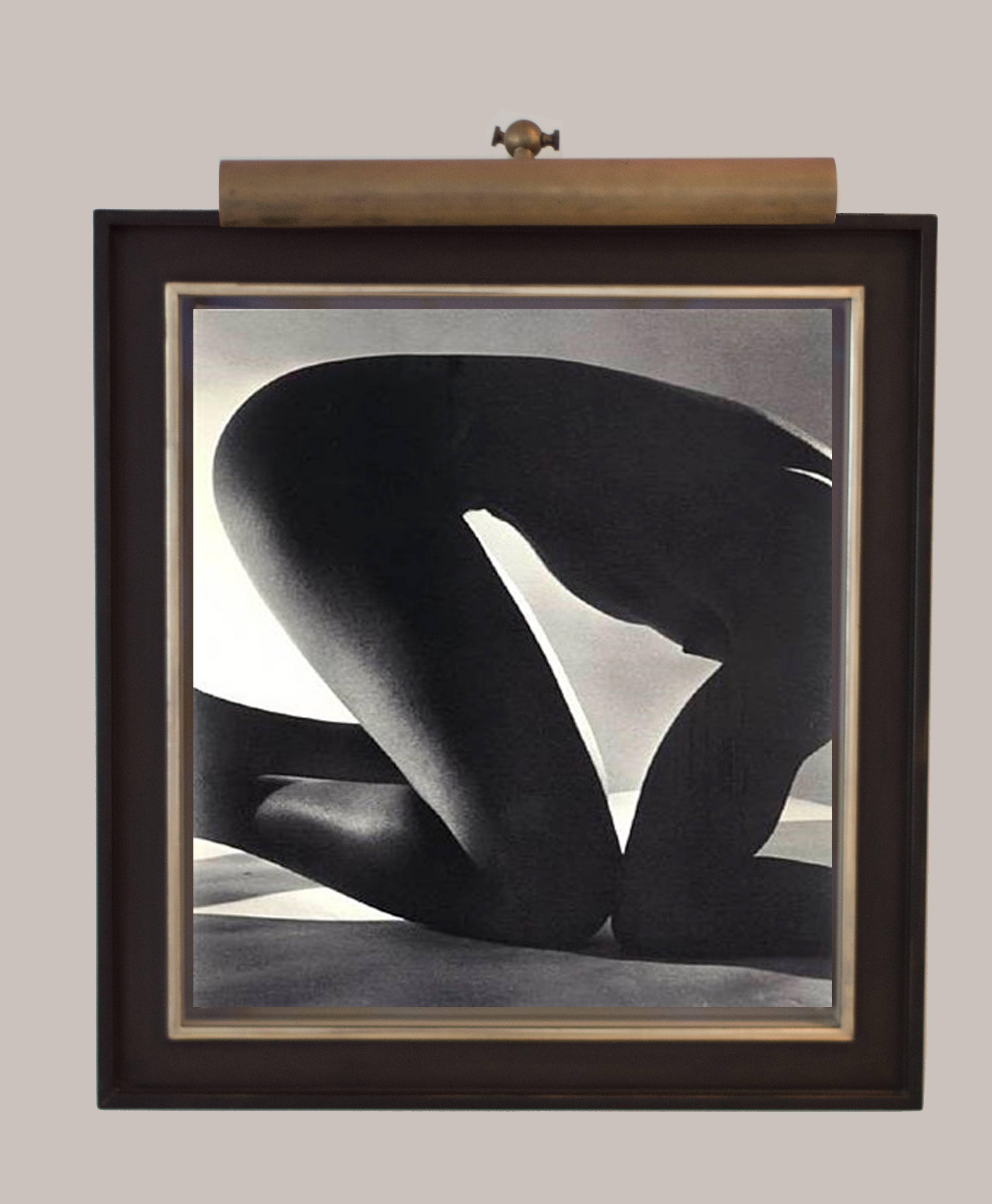 Horst P. Horst Nude Photograph - Triangles- Male Nude Portrait B&W Photograph Platinum-Palladium Print on Canvas